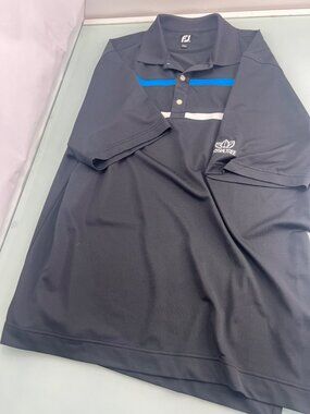 Footjoy FJ Crystal Tree Golf Club Polo Shirt Mens XL Black Short Sleeve Stretch